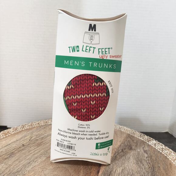 NWT Two Left Feet Ugly Sweater Men's Faux Knit Trunk Boxer Briefs Men's M - Picture 4 of 6